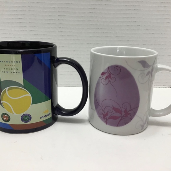 Morris Design Mug Pink Purple Design & Melbourne Paris London New York US Open - Picture 7 of 7